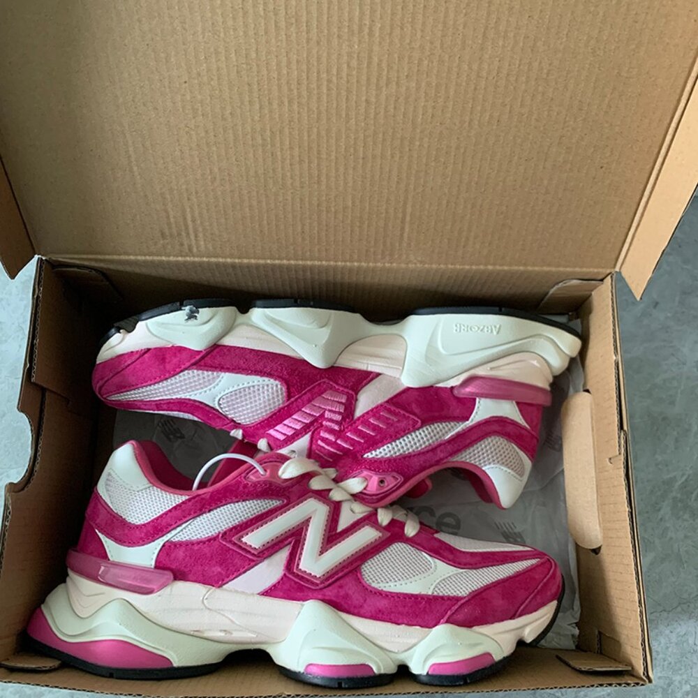 New Balance 9060 Fuchsia Mesh Suede Low Top Shoes